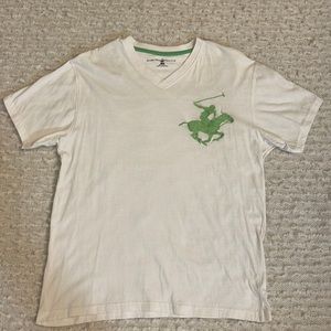 🤍💚 Beverly Hills Polo Club large white tee with lime green logo